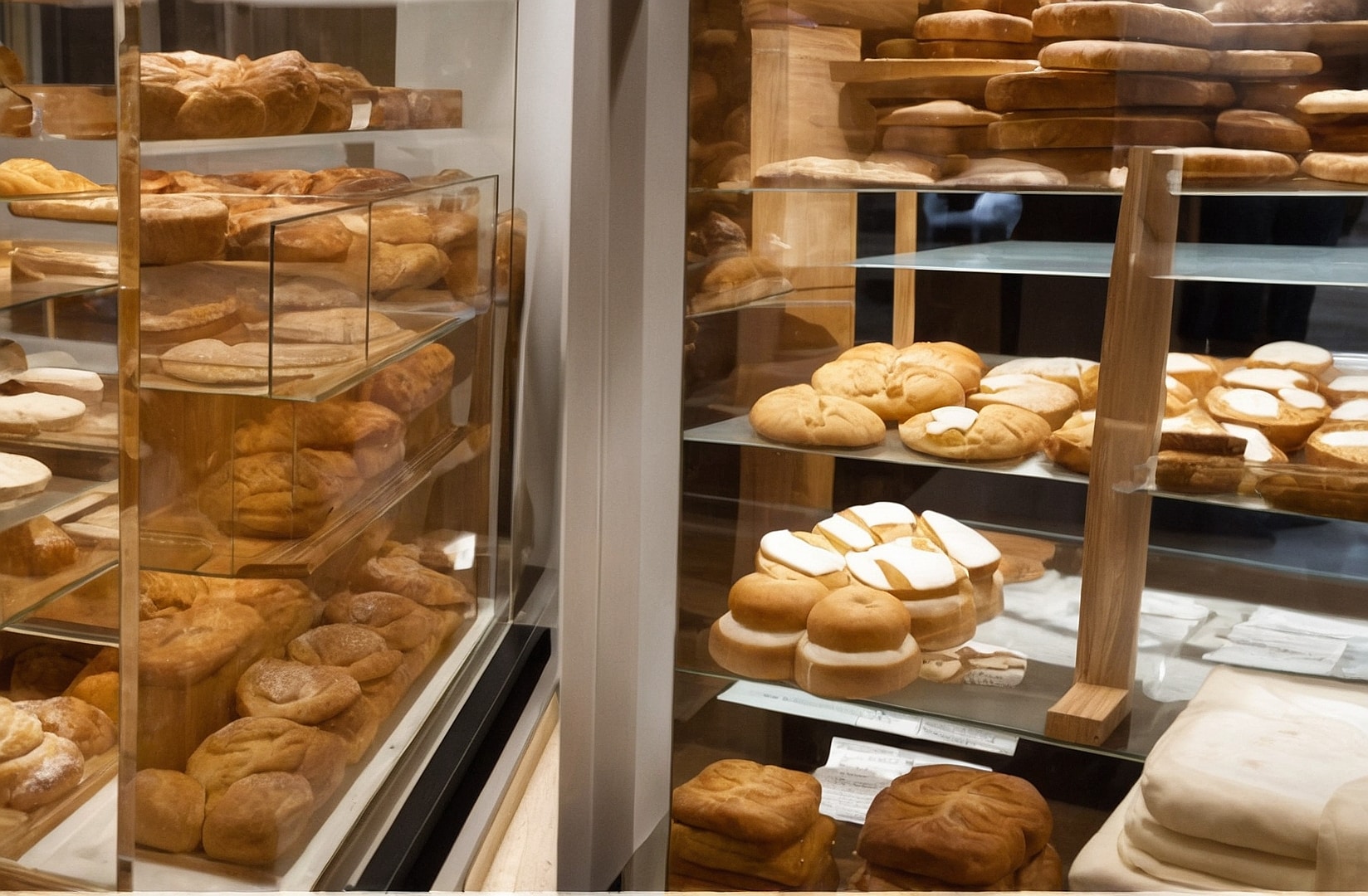 Estantería de delicias de panadería